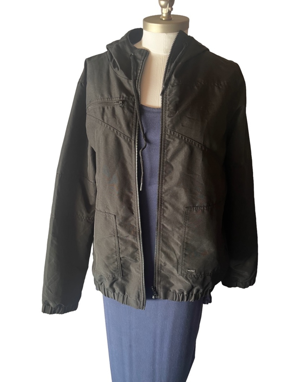 Volcom Olive Green Hooded Women's Rain Jacket